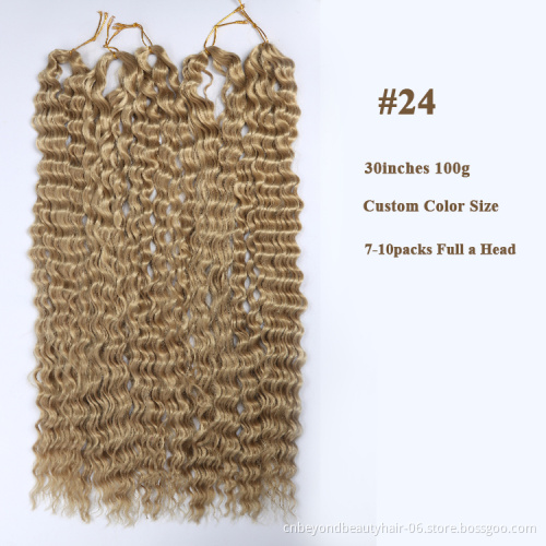 Synthetic Long Curly Braiding Hair  24inch 30inch 36inch Blonde Pink Brown Water Wave Crochet Wavy Braiding Hair